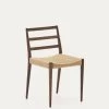 Analy Chair In Solid Oak 100% FSC With Walnut Finish And Rope Seat | Kave Home