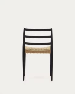 Analy Chair In Solid Oak 100% FSC With Black Finish And Rope Seat | Kave Home -Quality Furniture Store C0100127CP46 1V05