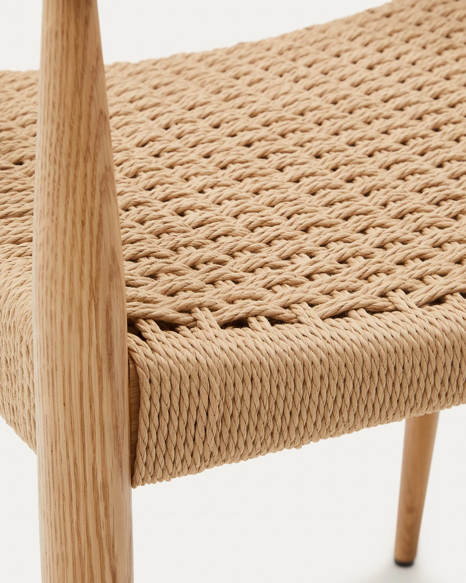 Analy Chair With Armrests In Solid Oak Wood In A 100% FSC Natural Finish And Rope Cord Seat | Kave Home 4 Analy Chair With Armrests In Solid Oak Wood In A 100% FSC Natural Finish And Rope Cord Seat | Kave Home - Image 2