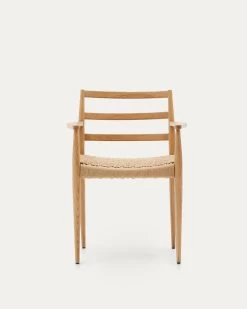 Analy Chair With Armrests In Solid Oak Wood In A 100% FSC Natural Finish And Rope Cord Seat | Kave Home 9 Analy Chair With Armrests In Solid Oak Wood In A 100% FSC Natural Finish And Rope Cord Seat | Kave Home -Quality Furniture Store C0100175CP46 1V02