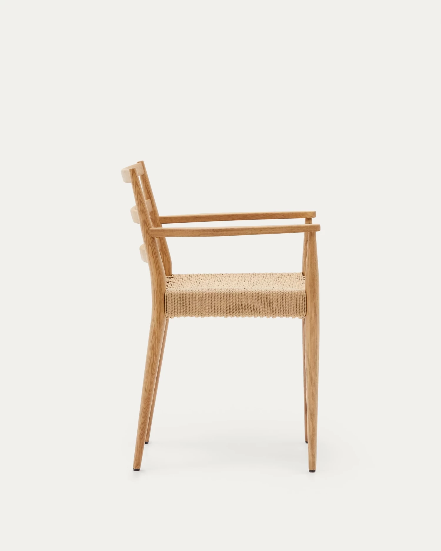 Analy Chair With Armrests In Solid Oak Wood In A 100% FSC Natural Finish And Rope Cord Seat | Kave Home 6 Analy Chair With Armrests In Solid Oak Wood In A 100% FSC Natural Finish And Rope Cord Seat | Kave Home - Image 4