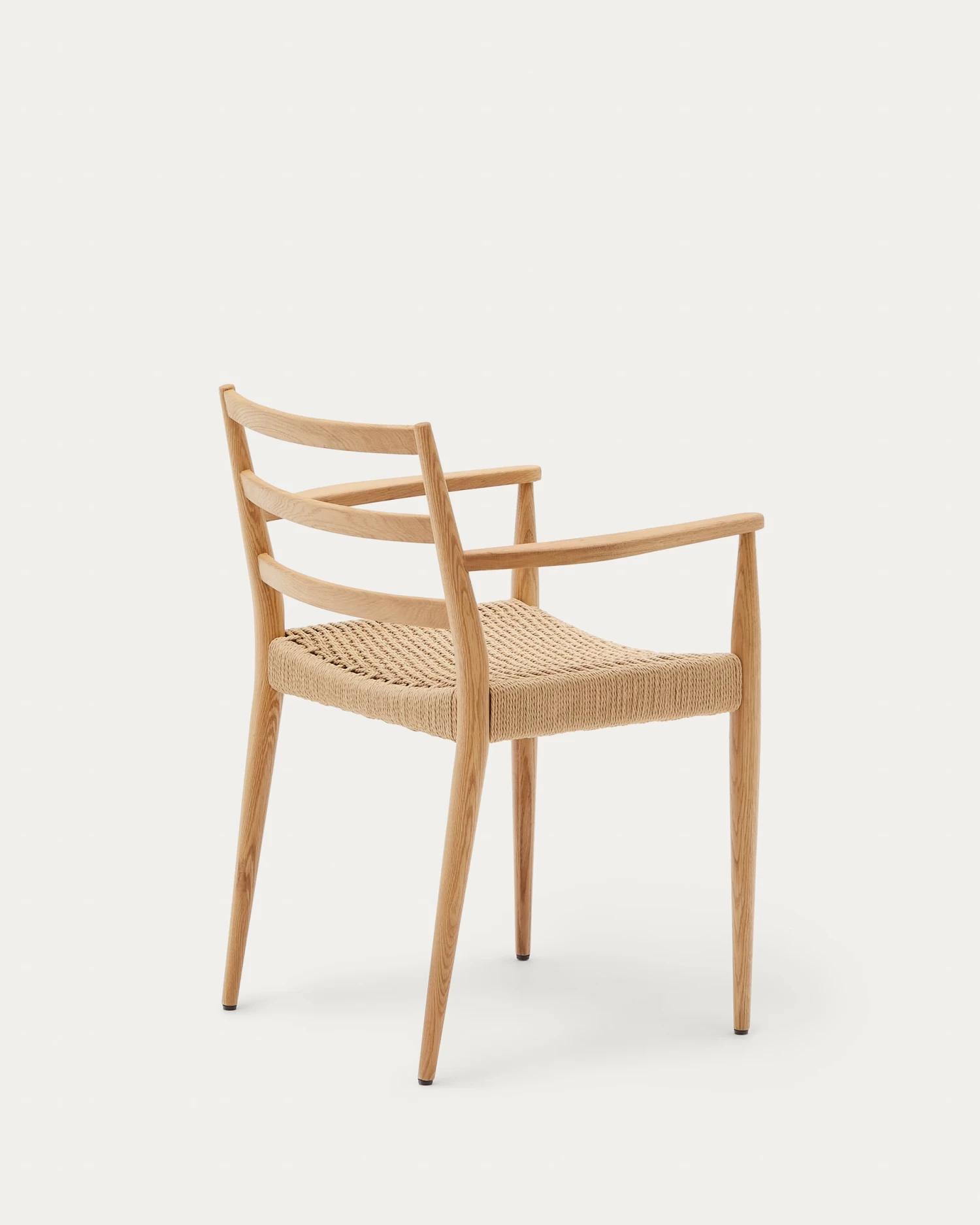 Analy Chair With Armrests In Solid Oak Wood In A 100% FSC Natural Finish And Rope Cord Seat | Kave Home 7 Analy Chair With Armrests In Solid Oak Wood In A 100% FSC Natural Finish And Rope Cord Seat | Kave Home - Image 5