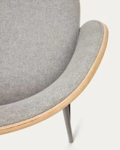 Eamy Light Grey Stool In An Ash Wood Veneer With A Natural Finish And Black Metal 75 Cm | Kave Home 20 Eamy Light Grey Stool In An Ash Wood Veneer With A Natural Finish And Black Metal 75 Cm | Kave Home -Quality Furniture Store C0600001HE12 1D04