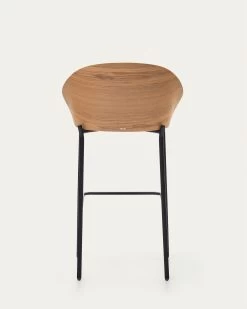 Eamy Light Grey Stool In An Ash Wood Veneer With A Natural Finish And Black Metal 75 Cm | Kave Home 18 Eamy Light Grey Stool In An Ash Wood Veneer With A Natural Finish And Black Metal 75 Cm | Kave Home -Quality Furniture Store C0600001HE12 1V03