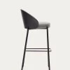 Eamy Light Grey Stool In An Ash Wood Veneer With A Black Finish And Black Metal 75 Cm | Kave Home -Quality Furniture Store C0600002HE12 1V01