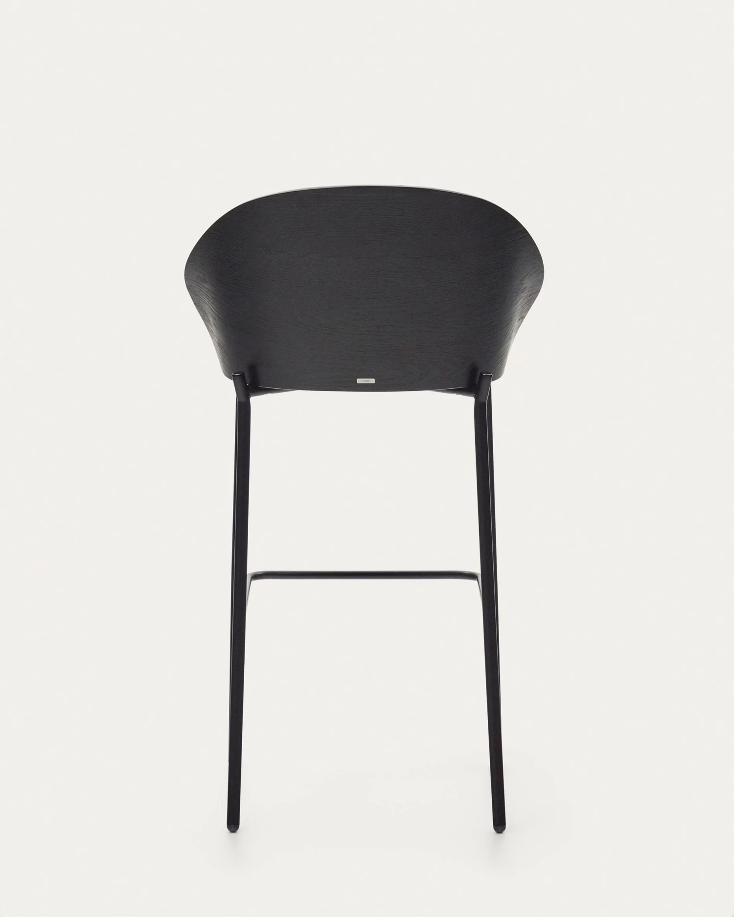 Eamy Light Grey Stool In An Ash Wood Veneer With A Black Finish And Black Metal 75 Cm | Kave Home 12 Eamy Light Grey Stool In An Ash Wood Veneer With A Black Finish And Black Metal 75 Cm | Kave Home - Image 10