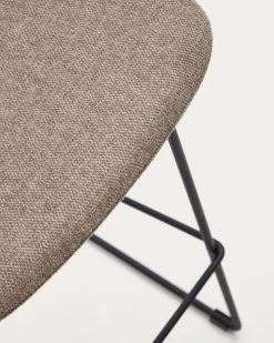 Zahara Bar Stool In Brown With Steel Legs In Black Finish Height 65 Cm | Kave Home 12 Zahara Bar Stool In Brown With Steel Legs In Black Finish Height 65 Cm | Kave Home -Quality Furniture Store C0600004JJ11 1D02