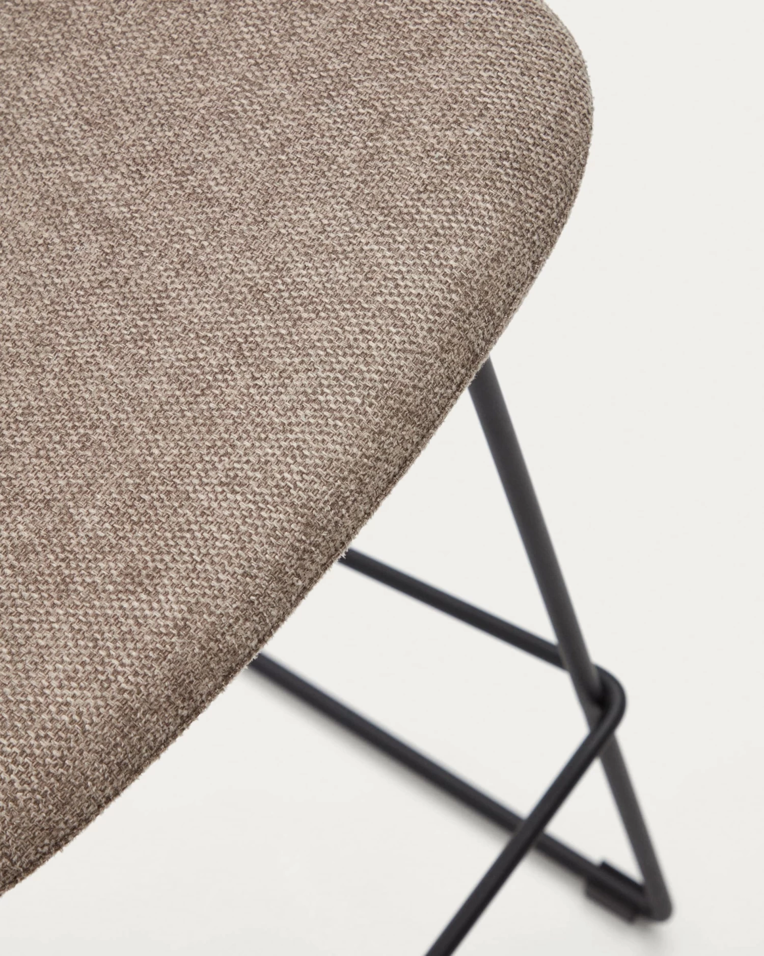 Zahara Bar Stool In Brown With Steel Legs In Black Finish Height 65 Cm | Kave Home 5 Zahara Bar Stool In Brown With Steel Legs In Black Finish Height 65 Cm | Kave Home - Image 3