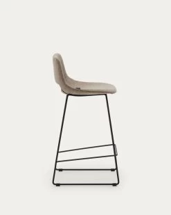 Zahara Bar Stool In Brown With Steel Legs In Black Finish Height 65 Cm | Kave Home 13 Zahara Bar Stool In Brown With Steel Legs In Black Finish Height 65 Cm | Kave Home -Quality Furniture Store C0600004JJ11 1V02