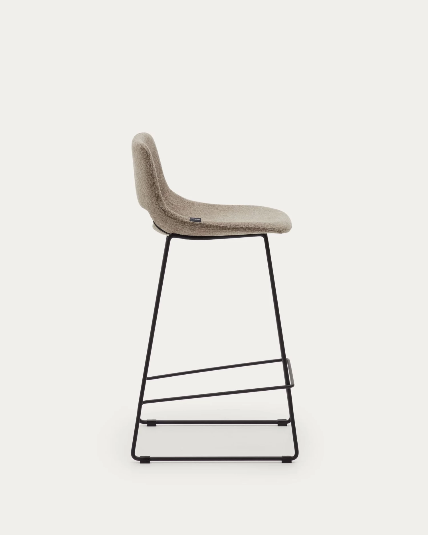 Zahara Bar Stool In Brown With Steel Legs In Black Finish Height 65 Cm | Kave Home 6 Zahara Bar Stool In Brown With Steel Legs In Black Finish Height 65 Cm | Kave Home - Image 4