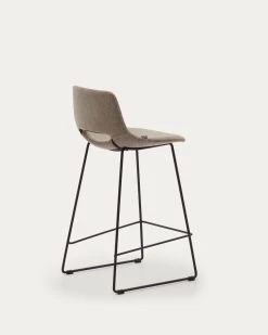 Zahara Bar Stool In Brown With Steel Legs In Black Finish Height 65 Cm | Kave Home 15 Zahara Bar Stool In Brown With Steel Legs In Black Finish Height 65 Cm | Kave Home -Quality Furniture Store C0600004JJ11 1V03