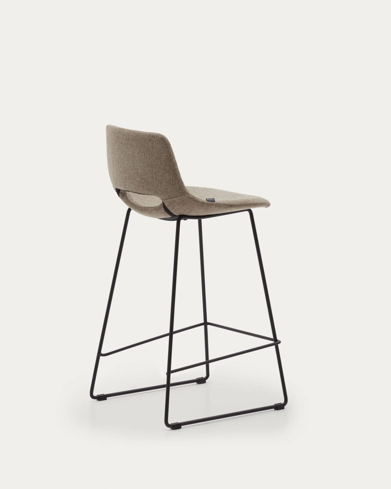 Zahara Bar Stool In Brown With Steel Legs In Black Finish Height 65 Cm | Kave Home 8 Zahara Bar Stool In Brown With Steel Legs In Black Finish Height 65 Cm | Kave Home - Image 6