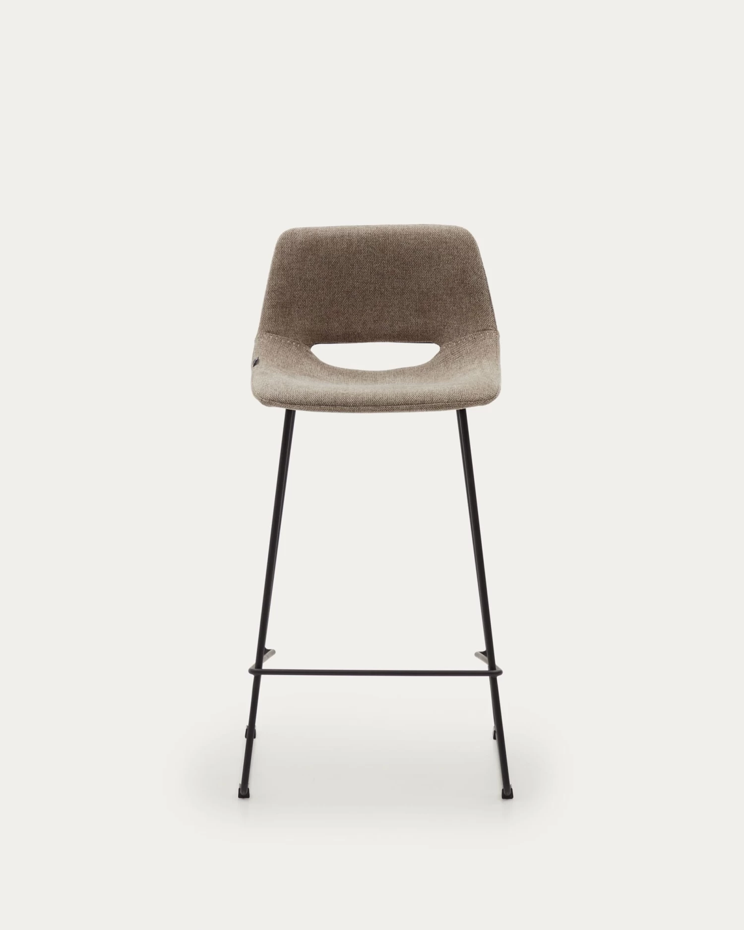 Zahara Bar Stool In Brown With Steel Legs In Black Finish Height 65 Cm | Kave Home 9 Zahara Bar Stool In Brown With Steel Legs In Black Finish Height 65 Cm | Kave Home - Image 7
