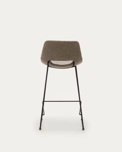 Zahara Bar Stool In Brown With Steel Legs In Black Finish Height 65 Cm | Kave Home 17 Zahara Bar Stool In Brown With Steel Legs In Black Finish Height 65 Cm | Kave Home -Quality Furniture Store C0600004JJ11 1V05