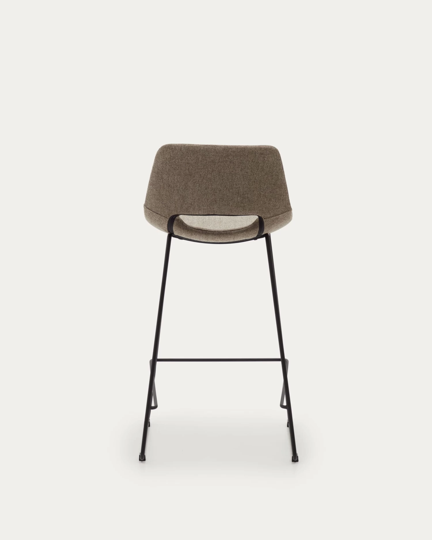 Zahara Bar Stool In Brown With Steel Legs In Black Finish Height 65 Cm | Kave Home 10 Zahara Bar Stool In Brown With Steel Legs In Black Finish Height 65 Cm | Kave Home - Image 8