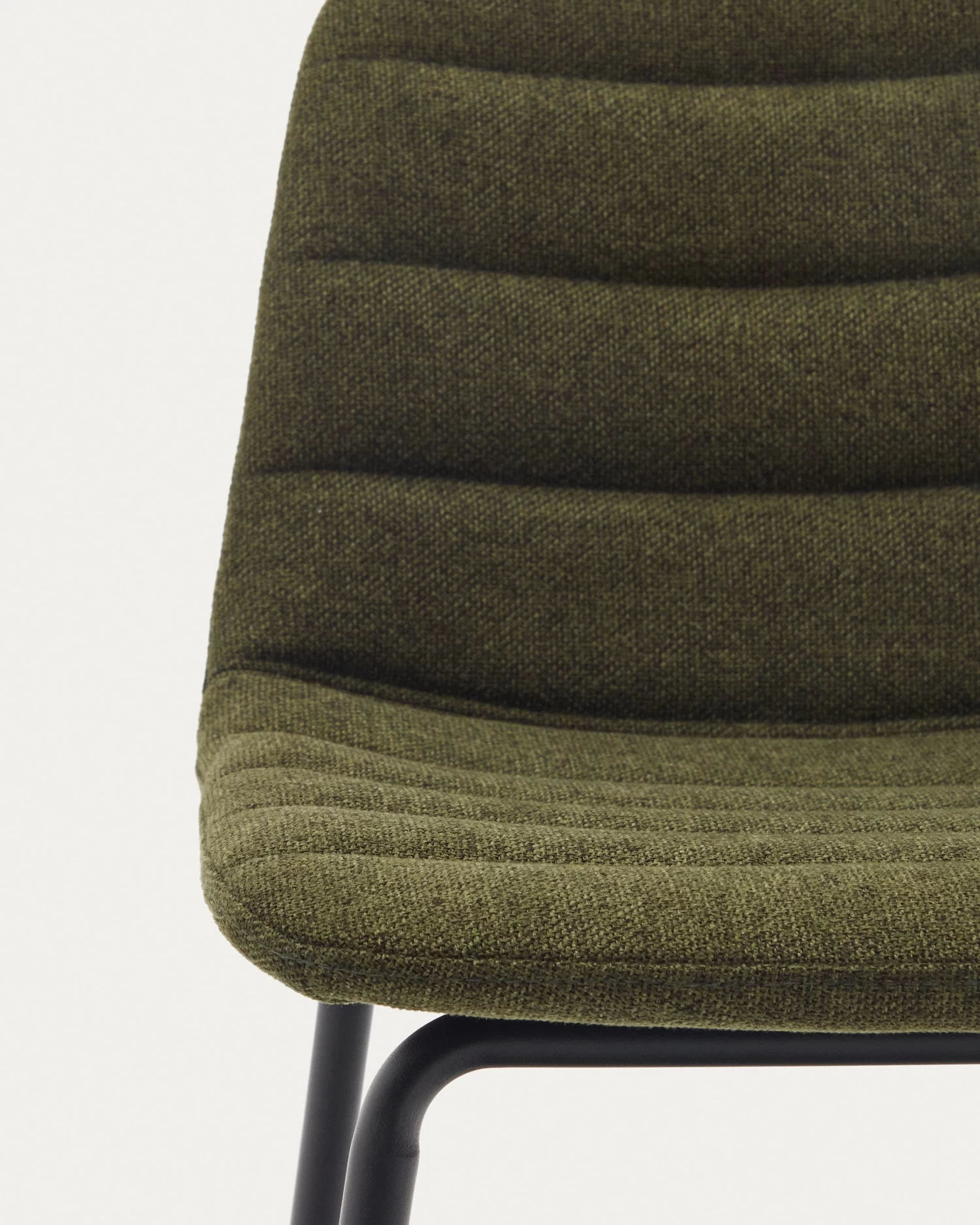 Zunilda Stool In Dark Green And Steel Chenille With Matt Black Finish Height 65 Cm | Kave Home 5 Zunilda Stool In Dark Green And Steel Chenille With Matt Black Finish Height 65 Cm | Kave Home - Image 3