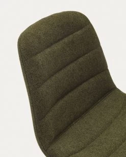 Zunilda Stool In Dark Green And Steel Chenille With Matt Black Finish Height 65 Cm | Kave Home 13 Zunilda Stool In Dark Green And Steel Chenille With Matt Black Finish Height 65 Cm | Kave Home -Quality Furniture Store C0600038SO06 1D02