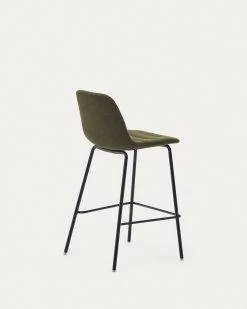 Zunilda Stool In Dark Green And Steel Chenille With Matt Black Finish Height 65 Cm | Kave Home 15 Zunilda Stool In Dark Green And Steel Chenille With Matt Black Finish Height 65 Cm | Kave Home -Quality Furniture Store C0600038SO06 1V03