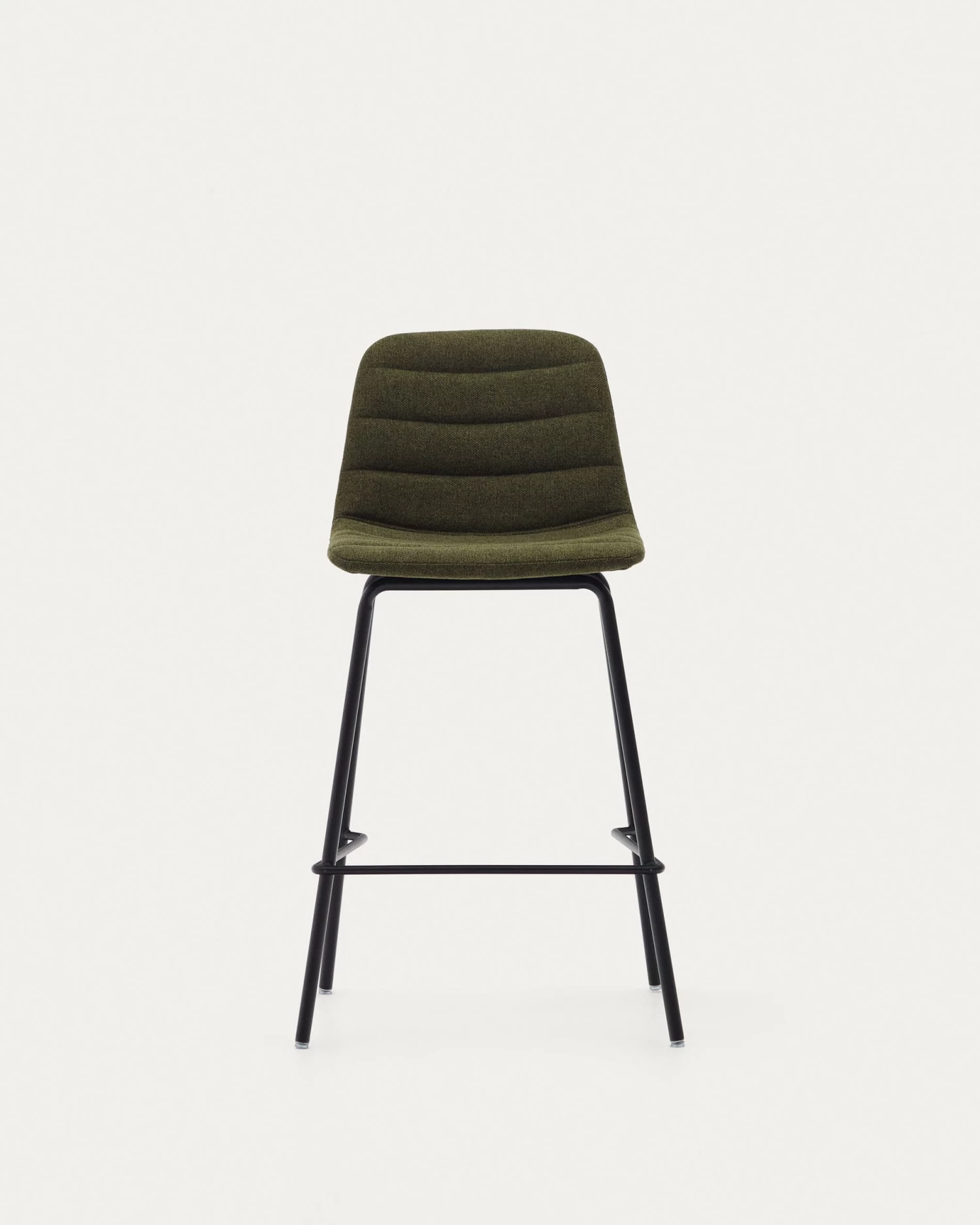 Zunilda Stool In Dark Green And Steel Chenille With Matt Black Finish Height 65 Cm | Kave Home 9 Zunilda Stool In Dark Green And Steel Chenille With Matt Black Finish Height 65 Cm | Kave Home - Image 7