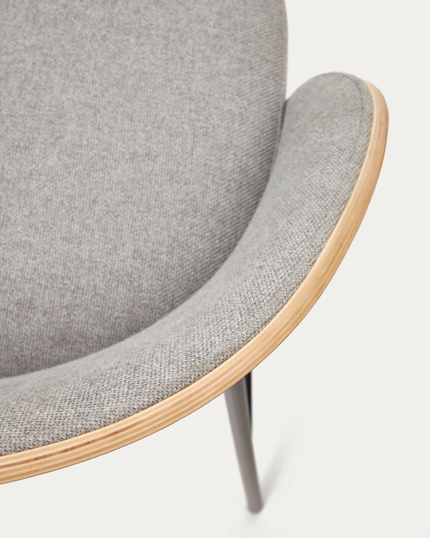 Eamy Light Grey Stool In An Ash Wood Veneer With A Natural Finish And Black Metal 65 Cm | Kave Home 10 Eamy Light Grey Stool In An Ash Wood Veneer With A Natural Finish And Black Metal 65 Cm | Kave Home - Image 8