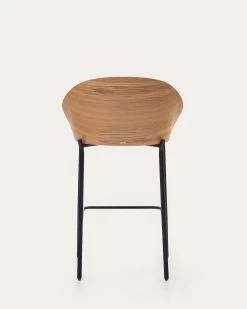 Eamy Light Grey Stool In An Ash Wood Veneer With A Natural Finish And Black Metal 65 Cm | Kave Home 20 Eamy Light Grey Stool In An Ash Wood Veneer With A Natural Finish And Black Metal 65 Cm | Kave Home -Quality Furniture Store C0600053HE12 1V05