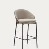 Eamy Light Brown Stool In An Ash Wood Veneer With A Wenge Finish And Black Metal 65 Cm | Kave Home -Quality Furniture Store C0600054HE11 1V01