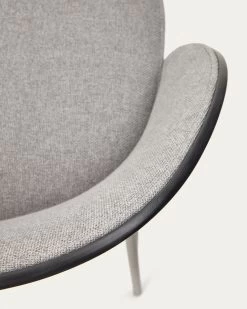 Eamy Light Grey Stool In An Ash Wood Veneer With A Black Finish And Black Metal 65 Cm | Kave Home 19 Eamy Light Grey Stool In An Ash Wood Veneer With A Black Finish And Black Metal 65 Cm | Kave Home -Quality Furniture Store C0600055HE12 1D04