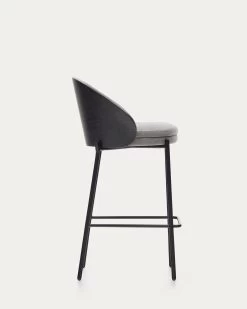 Eamy Light Grey Stool In An Ash Wood Veneer With A Black Finish And Black Metal 65 Cm | Kave Home 15 Eamy Light Grey Stool In An Ash Wood Veneer With A Black Finish And Black Metal 65 Cm | Kave Home -Quality Furniture Store C0600055HE12 1V02