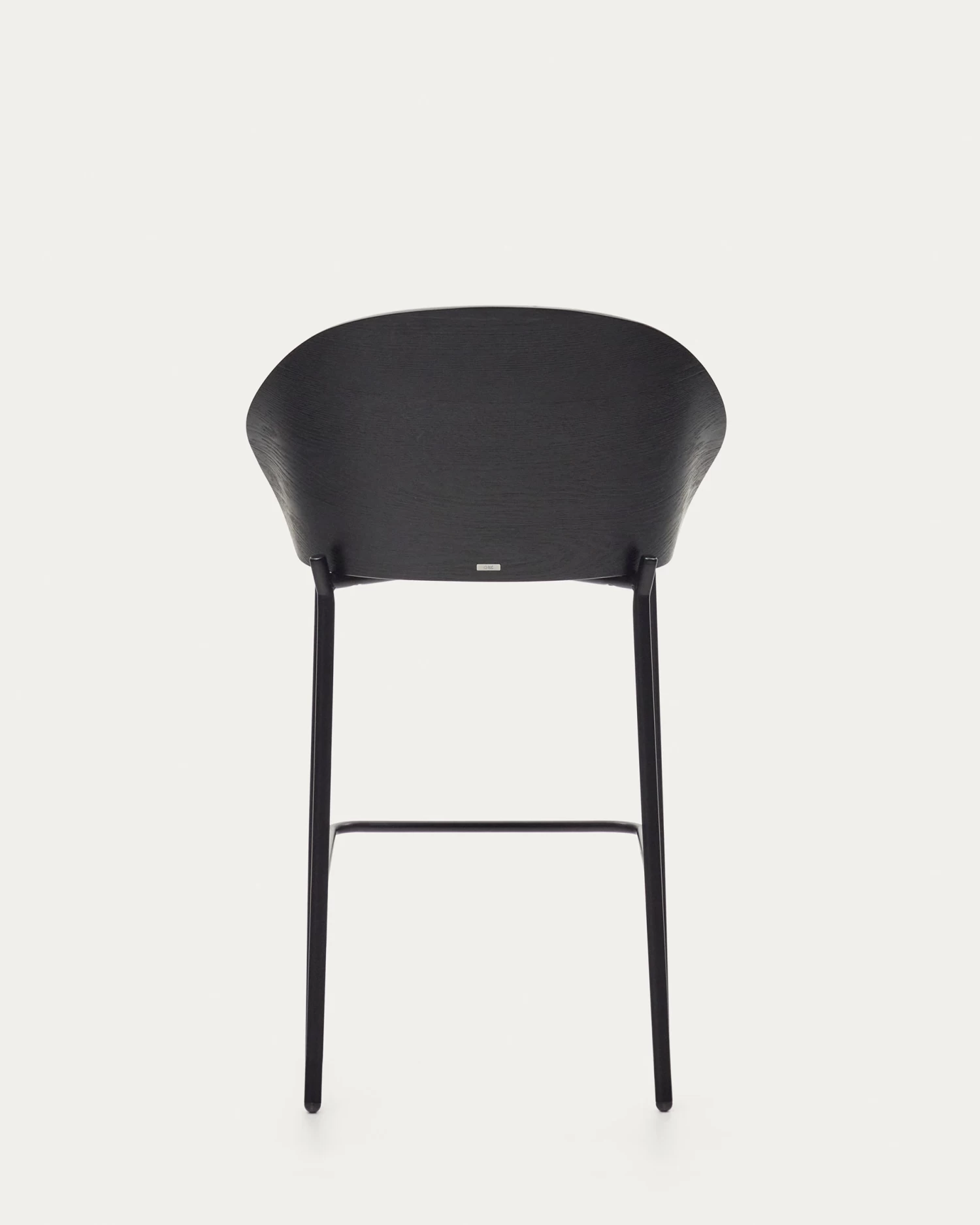 Eamy Light Grey Stool In An Ash Wood Veneer With A Black Finish And Black Metal 65 Cm | Kave Home 11 Eamy Light Grey Stool In An Ash Wood Veneer With A Black Finish And Black Metal 65 Cm | Kave Home - Image 9