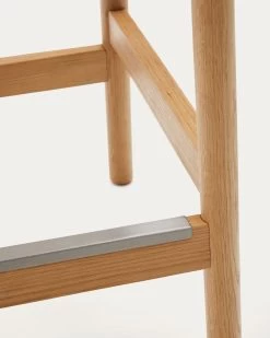 Yalia Stool In Solid Oak Wood In A 100% FSC Natural Finish And Rope Cord Height 65 Cm | Kave Home -Quality Furniture Store C0600074CP46 1D02