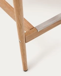 Analy Stool With A Backrest In Solid Oak Wood In A Natural Finish, 100% FSC And Rope Cord Seat, 70 Cm -Quality Furniture Store C0600081CP46 1D04