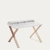 White And Ash Working Desk 120 X 79 Cm | Kave Home -Quality Furniture Store C285L05 1V01