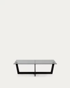 Black Glass Plam Coffee Table 120 X 70 Cm | Kave Home 11 Black Glass Plam Coffee Table 120 X 70 Cm | Kave Home -Quality Furniture Store C337C03 1V02