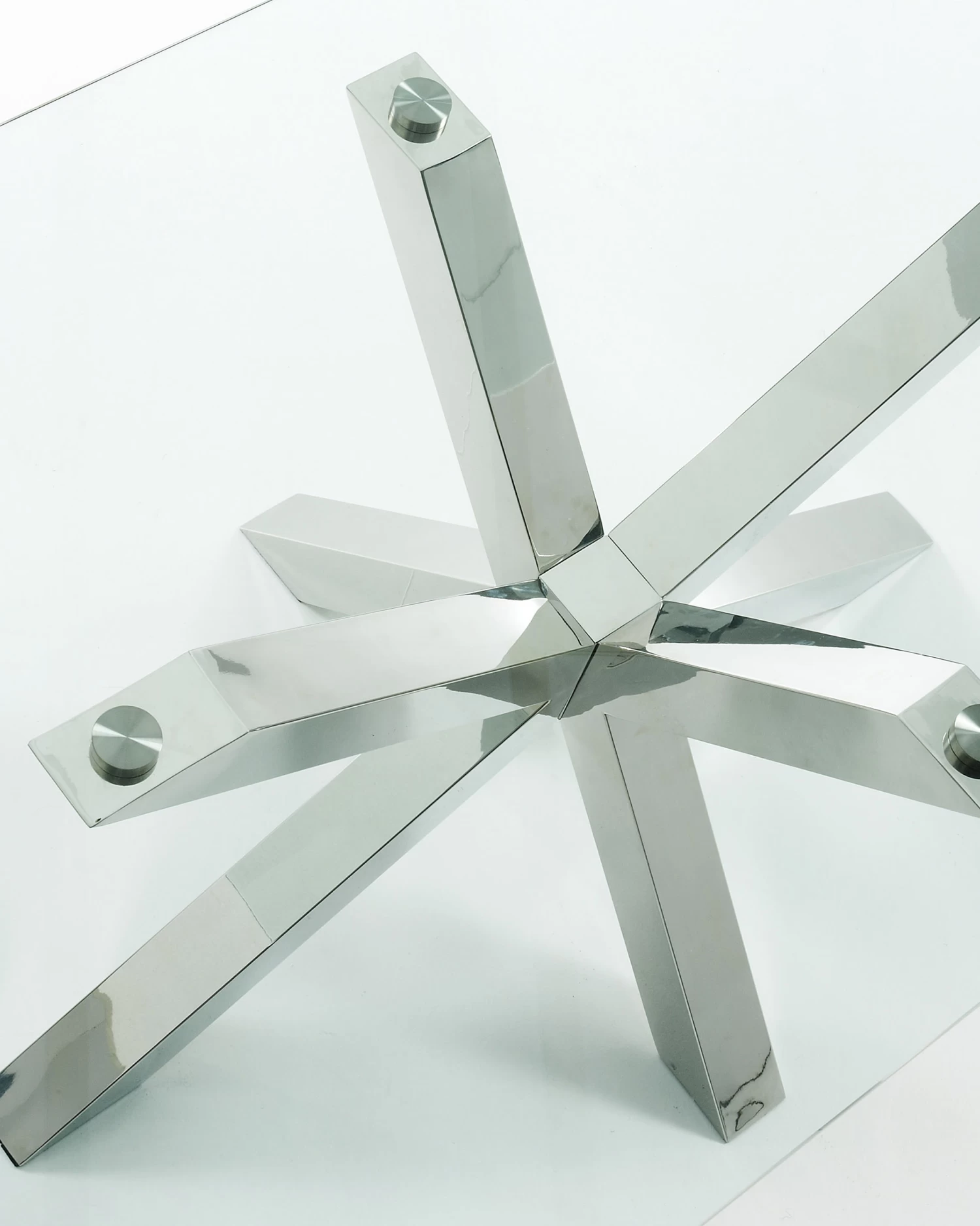 Argo Glass Table With Stainless Steel Legs 200 X 100 Cm | Kave Home 5 Argo Glass Table With Stainless Steel Legs 200 X 100 Cm | Kave Home - Image 3