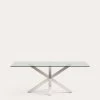 Argo Glass Table With Stainless Steel Legs 200 X 100 Cm | Kave Home -Quality Furniture Store C358C07 1V01