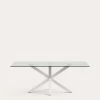 Argo Glass Table With Steel Legs With White Finish 200 X 100 Cm | Kave Home 2 Argo Glass Table With Steel Legs With White Finish 200 X 100 Cm | Kave Home -Quality Furniture Store C360C07 1V01