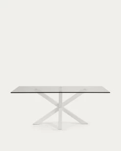 Argo Glass Table With Steel Legs With White Finish 200 X 100 Cm | Kave Home 11 Argo Glass Table With Steel Legs With White Finish 200 X 100 Cm | Kave Home -Quality Furniture Store C360C07 1V02