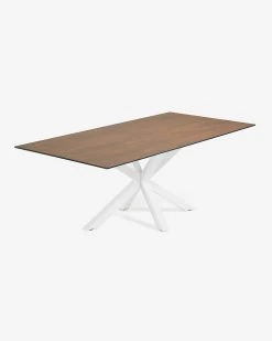 Argo Table 200 X 100 Cm White Porcelain Iron Corten | Kave Home