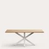 Argo Table In Natural Melamine With White Finished Steel Legs 200 X 100 Cm | Kave Home -Quality Furniture Store C360M46 1V01