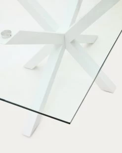 Argo Glass Table With Steel Legs With White Finish 180 X 100 Cm | Kave Home 10 Argo Glass Table With Steel Legs With White Finish 180 X 100 Cm | Kave Home -Quality Furniture Store C361C07 1D01
