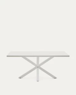 Argo Table 180 X 100 Cm White Melamine White Legs | Kave Home