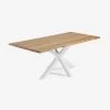 Argo Oak Veneer Table With Natural Finish And Steel Legs With White Finish 180 X 100 Cm | Kave Home 1 Argo Oak Veneer Table With Natural Finish And Steel Legs With White Finish 180 X 100 Cm | Kave Home -Quality Furniture Store C361M40 1V01