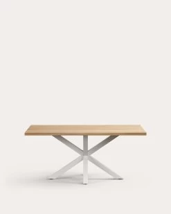 Argo Table 180 Cm Natural Melamine White Legs | Kave Home