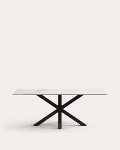 Argo Table 200x100 Epoxy Black And Kalos Blanco | Kave Home