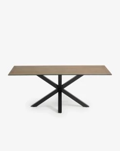 Argo Table 200 X 100 Cm Porcelain Iron Corten Finish Black Legs | Kave Home -Quality Furniture Store C408K10 1V02