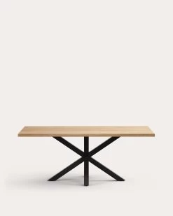 Argo Table 200 X 100 Cm Natural Melamine Black Legs | Kave Home