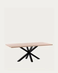 Argo Table 200 X 100 Cm Natural Melamine Black Legs | Kave Home -Quality Furniture Store C408M46 1V02