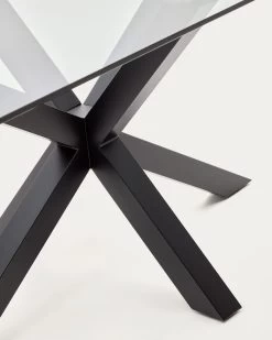 Argo Glass Table With Steel Legs With Black Finish 180 X 100 Cm | Kave Home 12 Argo Glass Table With Steel Legs With Black Finish 180 X 100 Cm | Kave Home -Quality Furniture Store C409C07 1D02