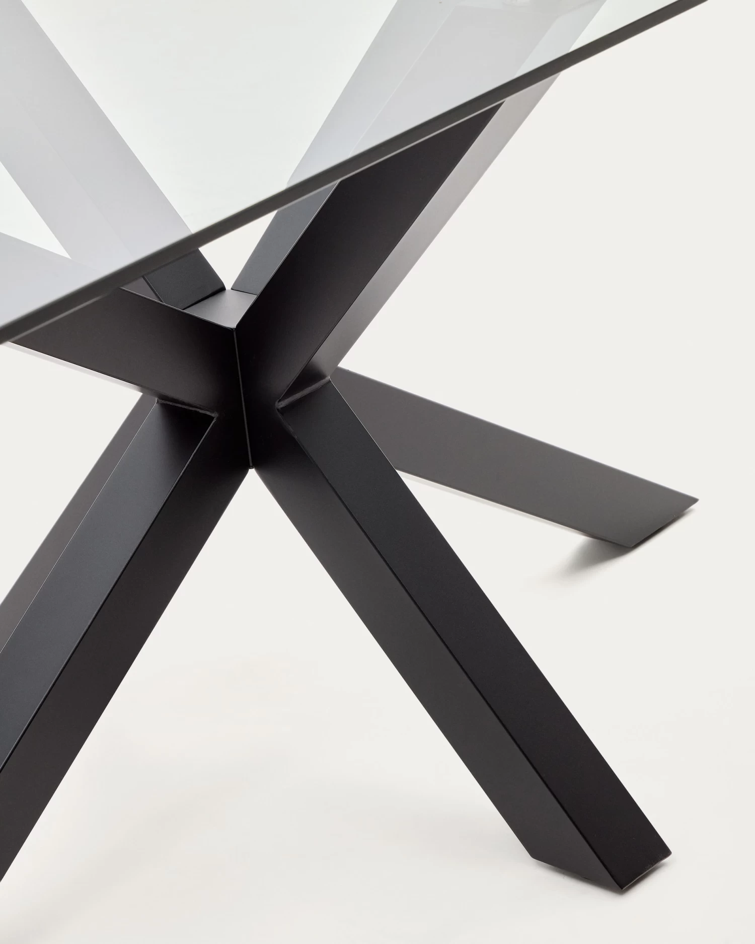 Argo Glass Table With Steel Legs With Black Finish 180 X 100 Cm | Kave Home 7 Argo Glass Table With Steel Legs With Black Finish 180 X 100 Cm | Kave Home - Image 5