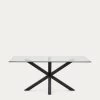 Argo Glass Table With Steel Legs With Black Finish 180 X 100 Cm | Kave Home 1 Argo Glass Table With Steel Legs With Black Finish 180 X 100 Cm | Kave Home -Quality Furniture Store C409C07 1V01